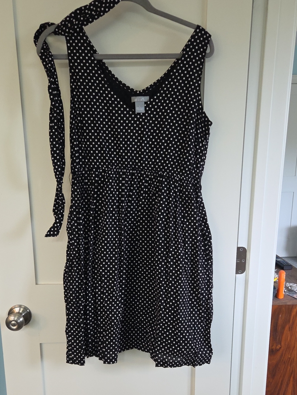dELiA*s Black and White Polka Dot Mini Dress With Belt